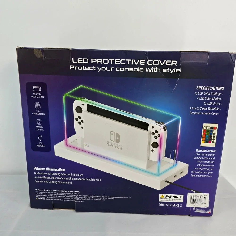 Advantech LED Protective Cover for Nintendo Switch & OLED‎ RGB Dock Case White